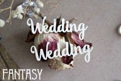 Чипборд Fantasy надпись "Wedding 1035" 2 шт, размер 2,8*6,5 см