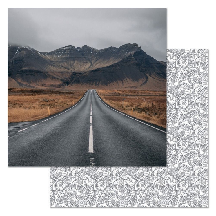 Двусторонний лист "Скорость без границ. Верный путь", размер 30*30 см, 180гр (ScrapMania)