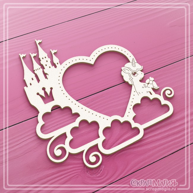 Чипборд Scrapmagia рамка-метрика "Сказочный замок 2", размер 100х97 мм