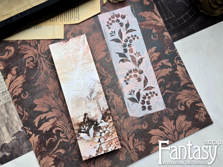 Трафарет FantasyScrap «Ягодный орнамент», Tfd-032, толщина пластика 0,5 мм, размер 6.5*20 см