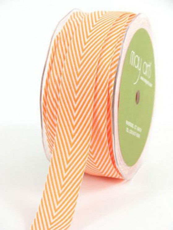 Twill braid chevron "Orange", width 2 cm, length 1 m