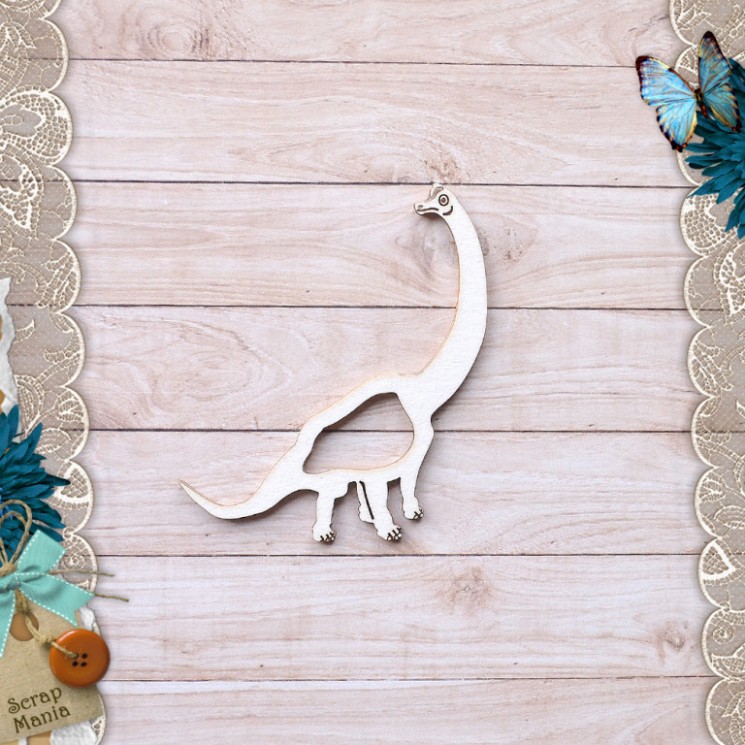 Чипборд "Эра динозавров. Шейкер. Диплодок маленький" (ScrapMania), размер 7,3х7,6 см