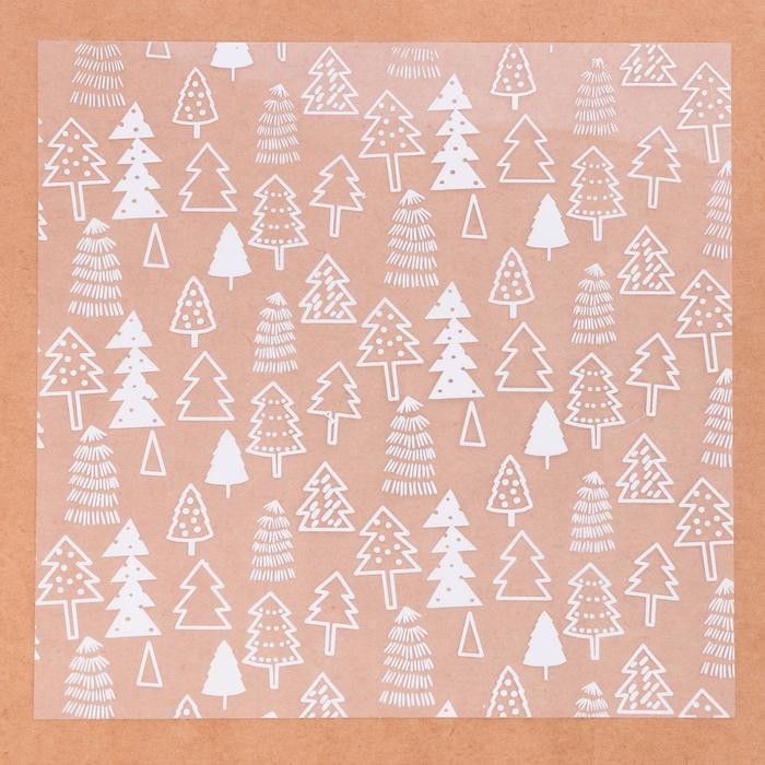 Acetate sheet "Christmas trees", size 15, 5X15, 5 cm