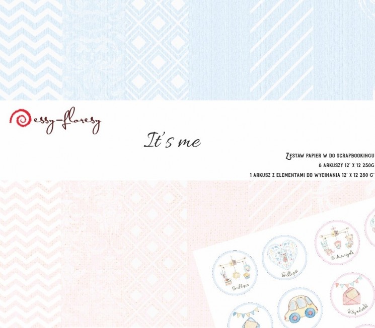 Set of double-sided paper Essy-Floresy "It's me", 6 sheets, size 30x30 cm, 250 g/m2