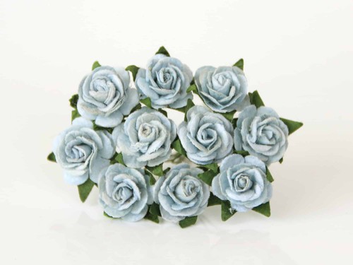 Roses "Pale blue" size 2 cm, 5 pcs