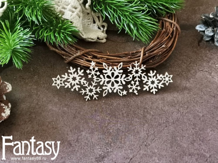 Чипборд Fantasy "Снежинки 3745", размер 3,7*11 см 