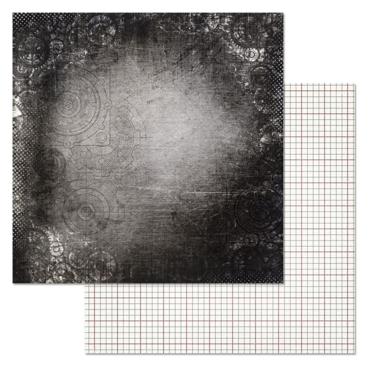 Двусторонний лист "Скорость без границ. Чертеж", размер 30*30 см, 180гр (ScrapMania) 