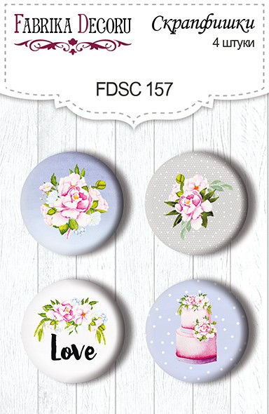 Набор фишек Fabrica Decoru "Wedding of our dream 157", размер 2,5 см, 4 шт