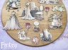 Тканевые высечки на картоне Fantasy "На седьмом небе Свадьба - 54", толщина картона 1 мм, 16 шт в наборе