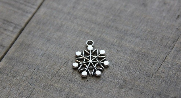 Silver pendant "Snowflake No. 6", size 2x1. 6 cm, 1 piece
