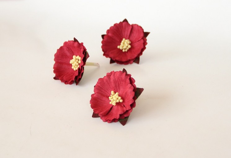Chinese peony " Red " size 6 cm 1 pc