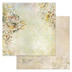 Двусторонний лист "Сезон ромашек. Ромашковый чай", размер 30*30 см, 180гр (ScrapMania)