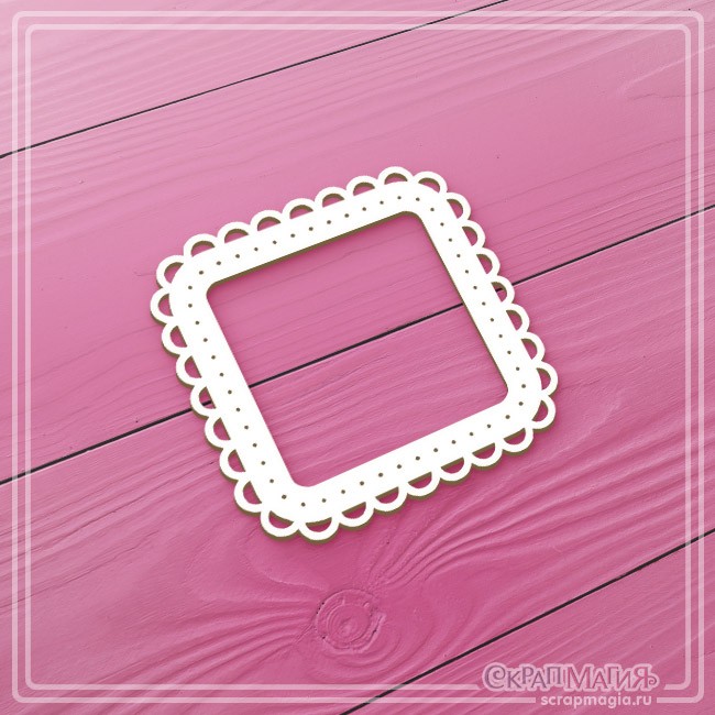 Chipboard Scrapmagia "Square frame with festoons", size 60x60 mm