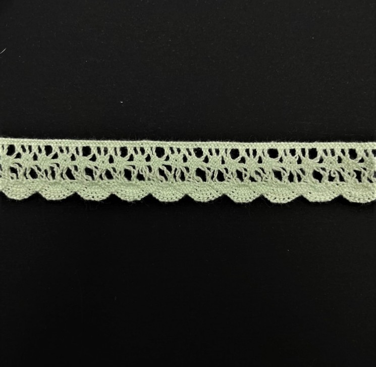 Lace ribbon "Mint", width 1.4 cm, cut 50 cm