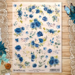 Лист веллума ScrapMania А4 "Королевский сапфир. Синие цветы", 150 гр/м2