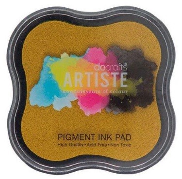 Pigmented stamp pad "Docrafts", dark yellow