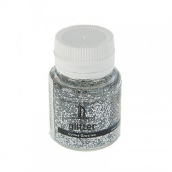 Decorative glitter LuxGlitter, color silver large, 20ml