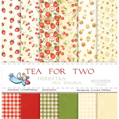 A set of double-sided paper Galeria papieru " Tea For Two. Tea for two" 12 sheets, size 30x30 cm, 200 g/m2