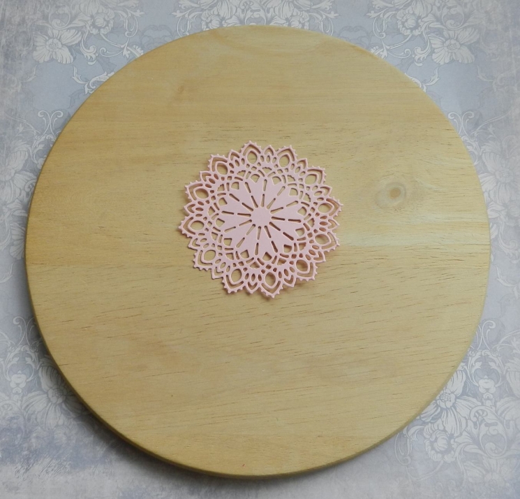 Вырубка салфетка императорская бумага розовая матовая 160гр.