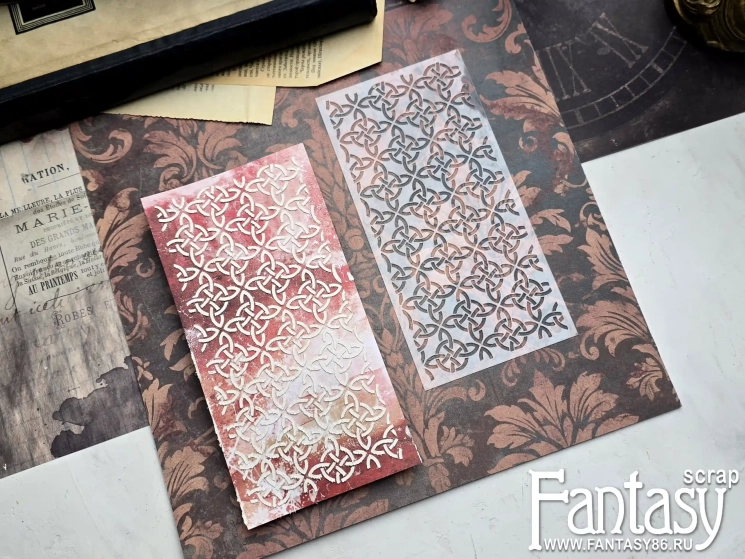 Трафарет FantasyScrap «Кельтский узор», Tfd-037, толщина пластика 0,5 мм, размер 10*20 см