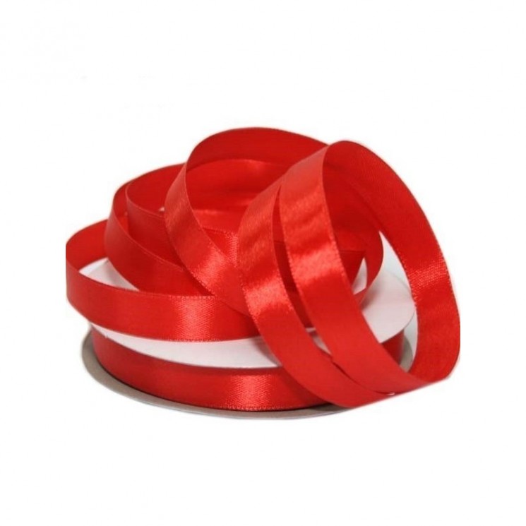 Satin ribbon "Red", width 1.2 cm, length 5.6 m