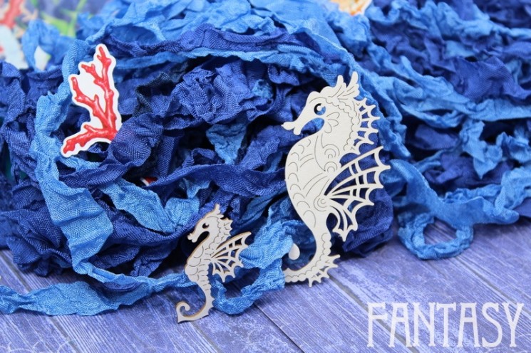 Chipboard Fantasy "Seahorse 2pcs 1797" size 7.3*4 and 4*2.5 cm