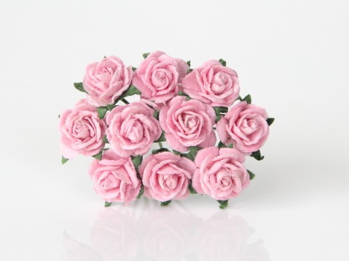 Roses "Pink" size 1 cm, 5 pcs