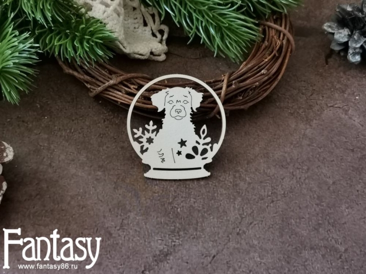 Чипборд Fantasy "Собака 3736", размер 5*5,5 см