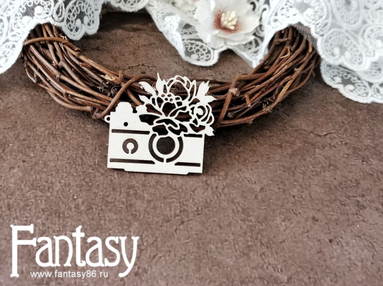 Чипборд Fantasy шарман "Фотоаппарат 3532", размер 4*4,5 см, пивной картон 1,5 мм