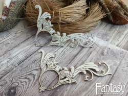 Чипборд FantasyScrap "Резной завиток с рамкой", Fch-3975, размер 11,5*7,5 см 