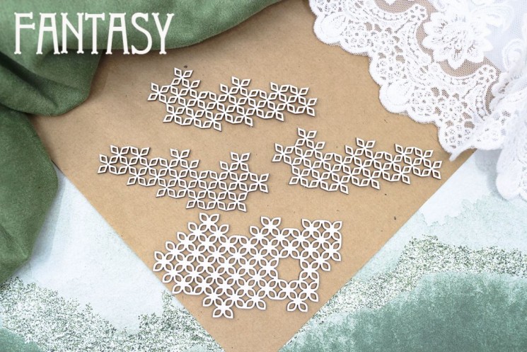 Chipboard Fantasy Set "Geometric mosaic 2500" 4 pcs in a set, sizes 9.4 and 8.9 cm