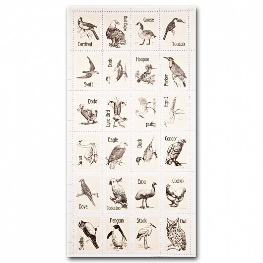 Марки декоративные для творческих работ "Птицы", 24 штуки