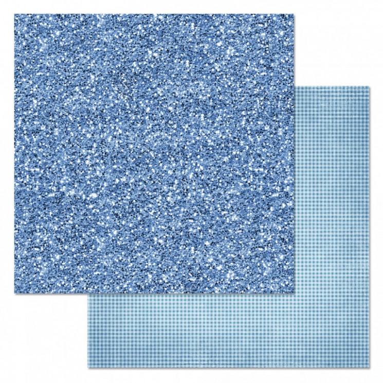 Двусторонний лист бумаги ScrapMania "Фономикс. Голубой. Блеск", размер 30х30 см, 180 гр/м2