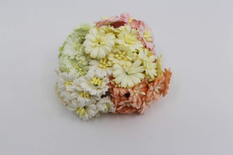 Маргаритки "Пастельный микс" размер 2,5 см 5 шт