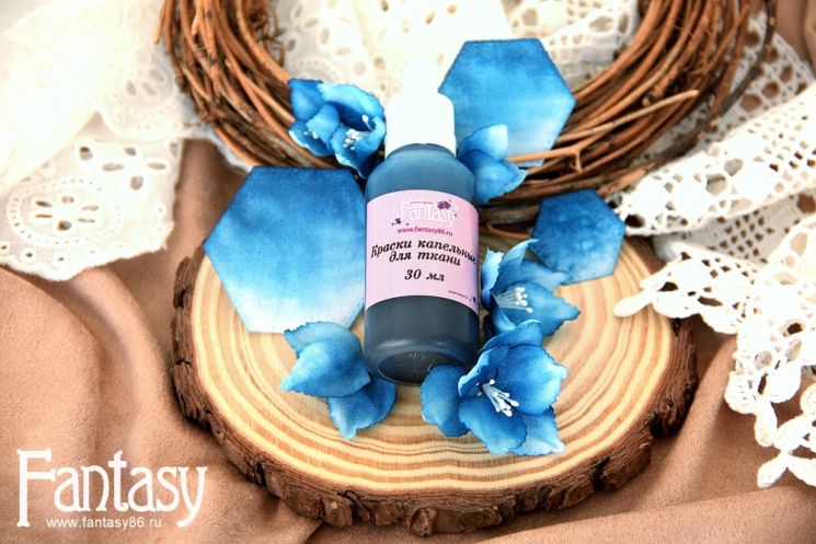 Капельная краска Fantasy для ткани "Бирюзово-синий", 30 мл