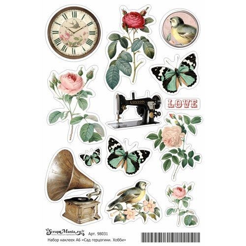 A6 ScrapMania sticker set "Duchess's Garden. Hobby"