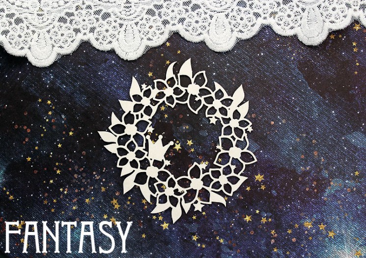 Chipboard Fantasy "Flower Frame 1353" size 8.7*8.7 cm