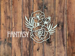 Чипборд Fantasy «Розы с листвой 2375» размер 5,6*6,5 см