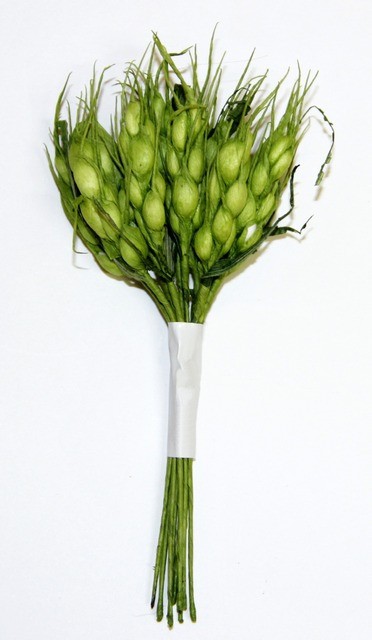 Декоративный букетик Рукоделие "Колоски" зелёный, 12 шт, длина 8,5 см