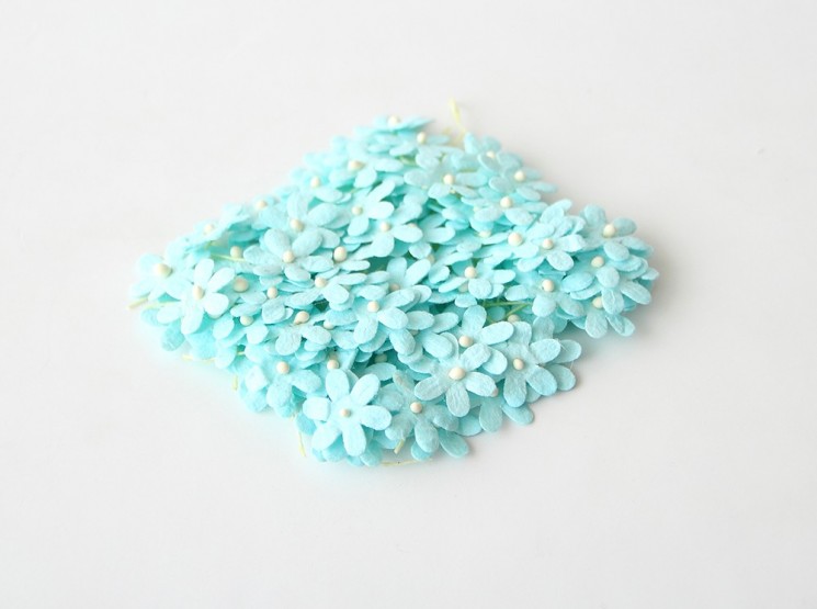 Small "Turquoise" flowers, size 2 cm, 10 pcs