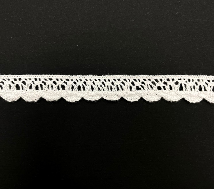 Lace ribbon "White", width 1 cm, cut 50 cm