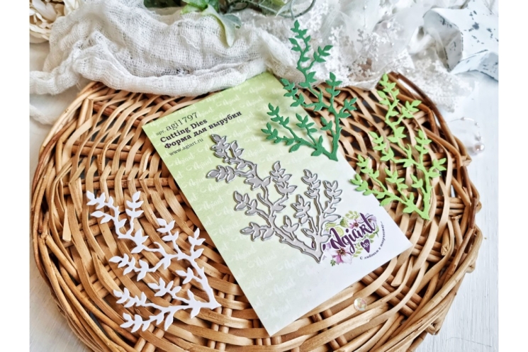 Нож для вырубки "Ветерок в листве" от AgiArt, размер 98*62 mm