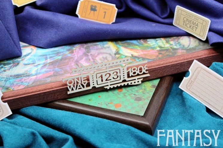 Чипборд Fantasy "Билеты ONE WAY 2091" размер 8,2*3,6см