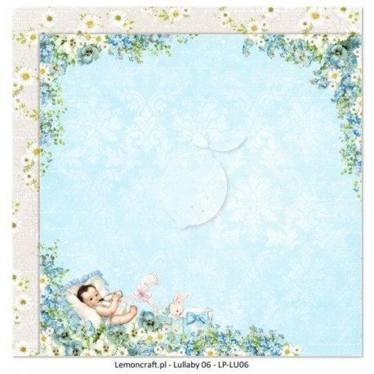 Double-sided sheet of LemonCraft "Lullaby 06" paper, size 30. 5x30. 5 cm, 200 g/m2
