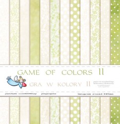 Набор двусторонней бумаги Galeria papieru "Game of colors 2. Игра цвета" 12 листов, размер 30х30 см, 200 гр/м2