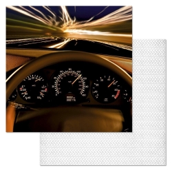 Двусторонний лист "Скорость без границ. Приборная панель", размер 30*30 см, 180гр (ScrapMania)