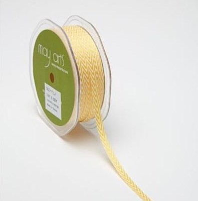 Twill ribbon chevron "Yellow", width 0.8 cm, length 1 m
