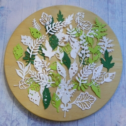 Вырубка набор листочков 55 эл бумага кардсток 290 гр.