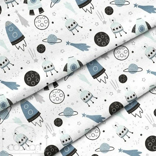 Ткань 100% хлопок Польша "Космос", размер 50Х50 см