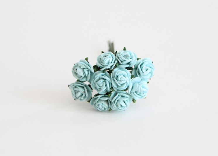 Roses "Turquoise" size 1 cm, 10 pcs